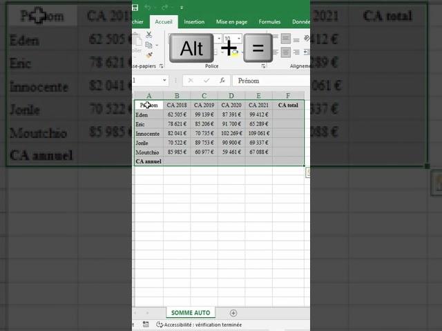 Faire plusieurs cumuls en UN CLIC sur Excel #short