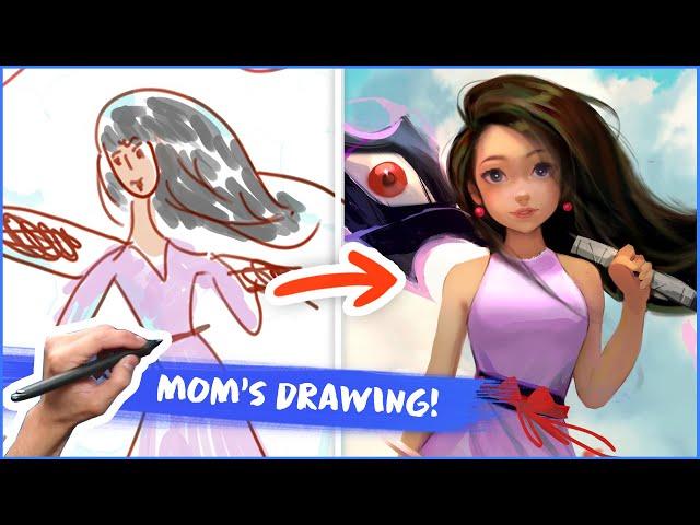 DRAWING MY MOM'S ORIGINAL ANIME SERIES!