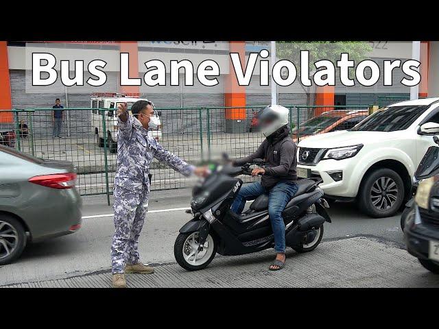 Standoff with EDSA bus lane violator