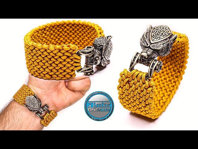 BEAR Paracord Bracelet Bear Bead and Shackle - Conquistador Knot Tutorial