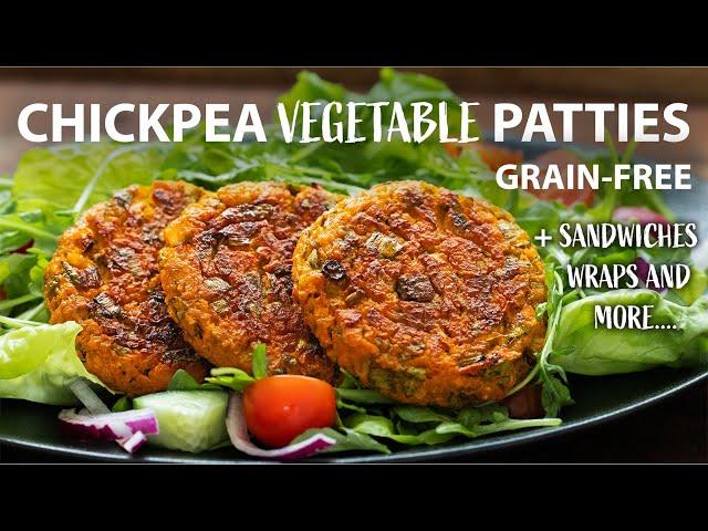 BAKED CHICKPEA VEGETABLE PATTIES Recipe | Easy Vegetarian and Vegan Meals | Chickpea recipes