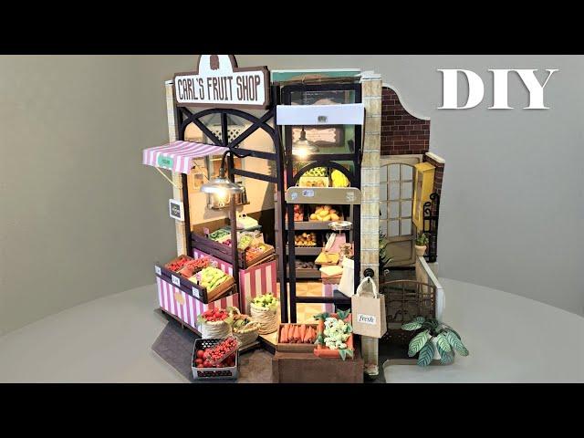 DIY Miniature Dollhouse Crafts Happy Corner Carl's Fruit Shop Relaxing Satisfying Video