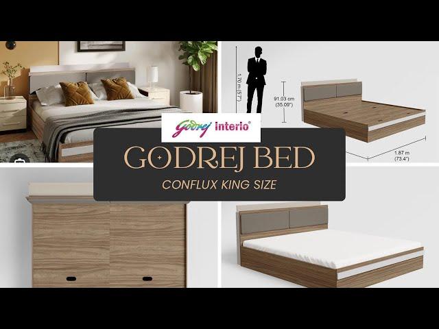 GODREJ INTERIO Bed, Conflux King Size Engineered Wood Bed with Box Storage 1-Year Warranty ₹ 29,990