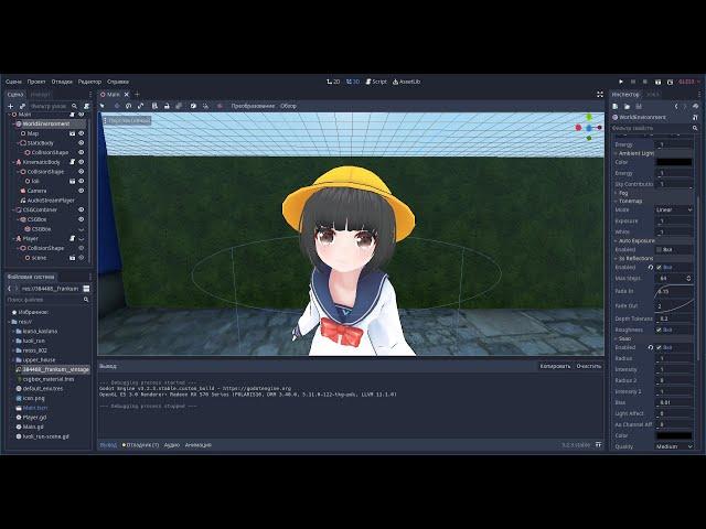 Godot 3D example - running Luoli