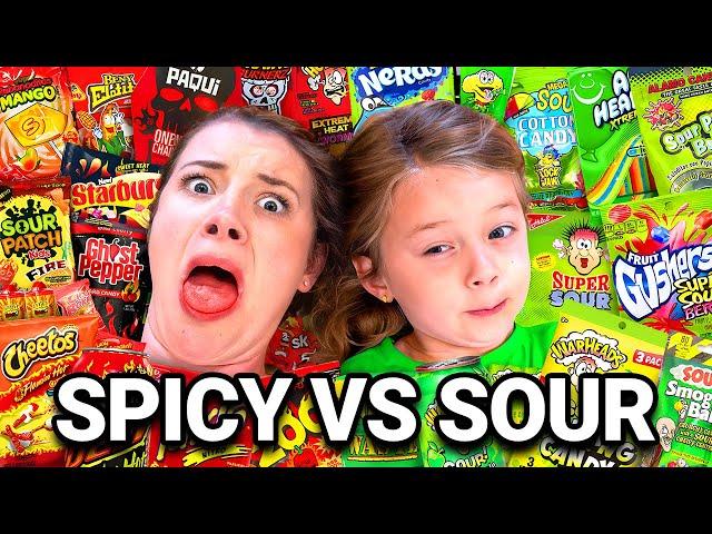 Eating SPICY vs SOUR Foods From a Mystery Box!!