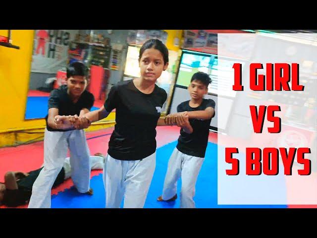 1 Girl Beats 5 Boys In Street Fight I Street Fight I Self Defense