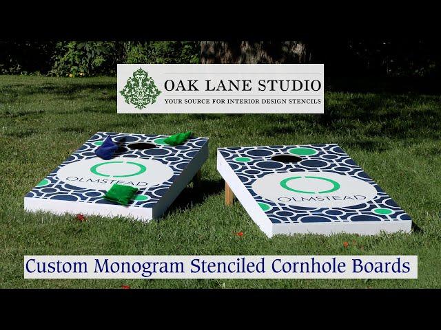 DIY Cornhole Board Custom Monogram Project | Oak Lane Studio