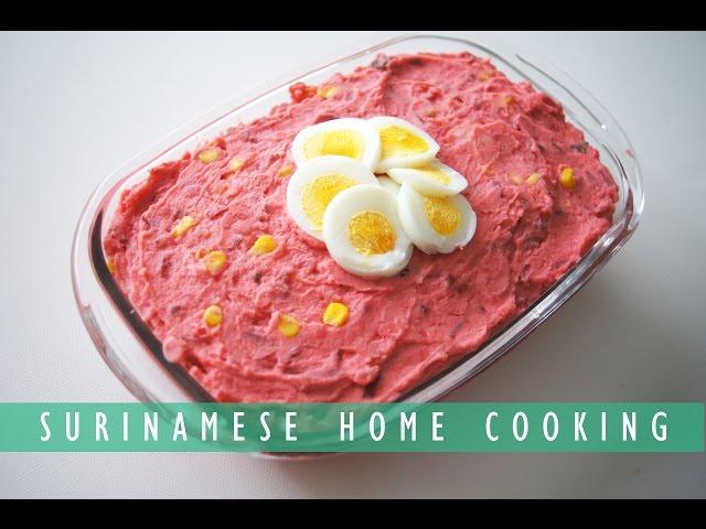 Surinamese Home Cooking - Beet Potato Salad (Huzarensalade) // Samantha Pollack