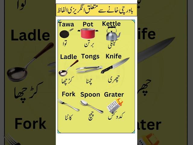 Top 9 kitchen items with urdu meanings | Smart Study Zone