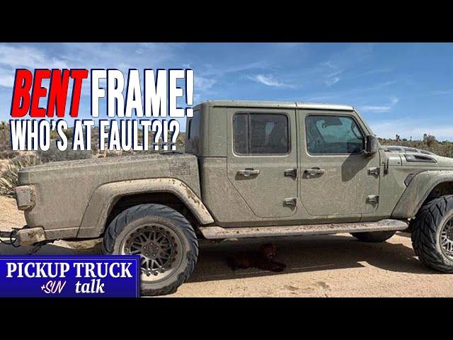 Uh Oh! Jeep Gladiator Frame Bent While Towing a Tear Drop Camper