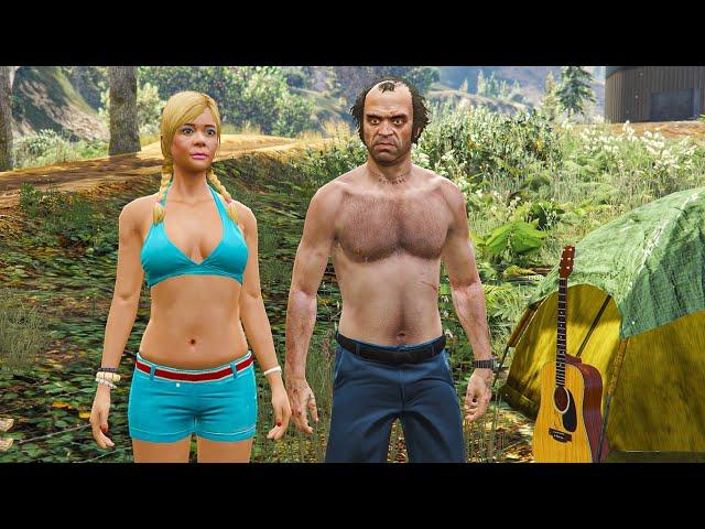 Trevor And Tracey Going For Sky Diving And Camping In Forest | GTA5