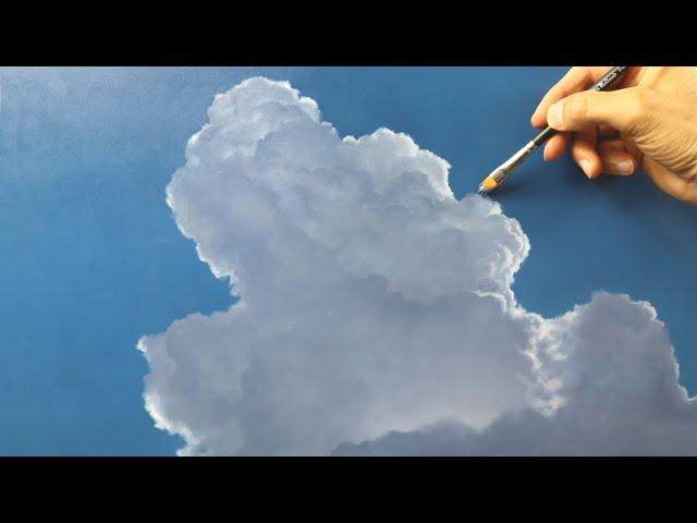 How to paint a highly realistic backlit cloud - cloud painting tutorial