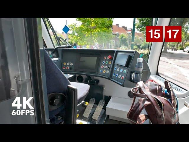 Diversion due to road works |  HTM Line 17-15 |  The Hague | 4K Tram Cabview | Siemens Avenio