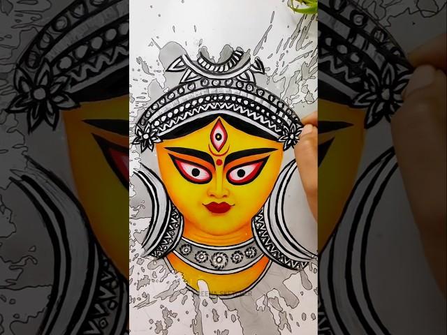 I Spilled Watercolor Draw Maa Durga Painting ️ #shorts #trending #festival  #durgapuja
