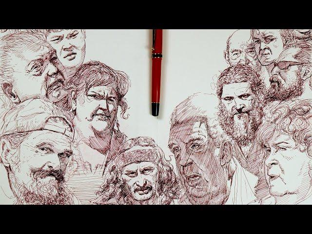 Sketchbook Techniques- Portraits in Ink