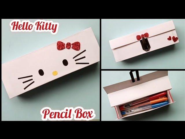 DIY Hello Kitty Pencil Box ll How to make a pencil box ll paper craft ll Hello Kitty Box#shorts