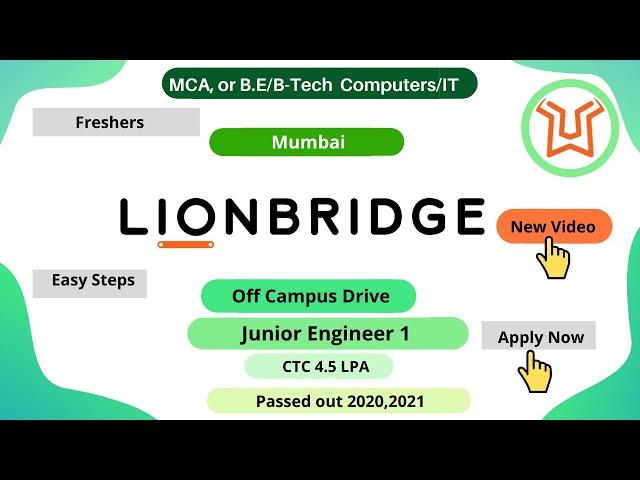 Lion Bridge RECRUITMENT2021| JuniorEngineer I |Freshers #jobsandoffcampusdrive #studentscircles