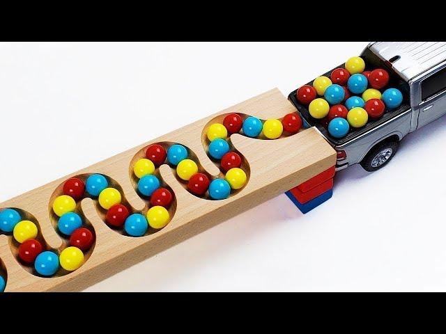 Marble Run Race  HABA Slope & Retro Truck, Garbage Truck Long Version