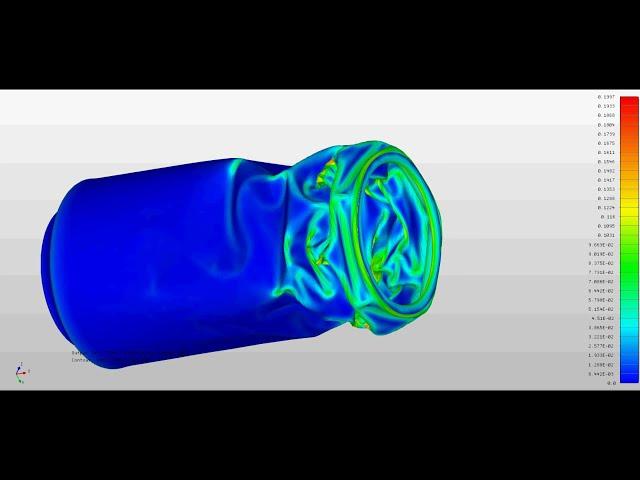 Top load Can Crush Simulation - Inventor Nastran Explicit Dynamics FEA