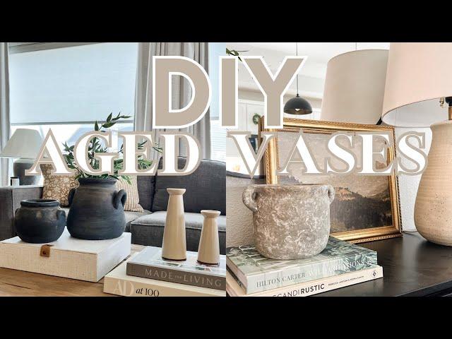 DIY AGED VASES 2023 | THRIFT FLIP | HIGH END DESIGNER DUPES