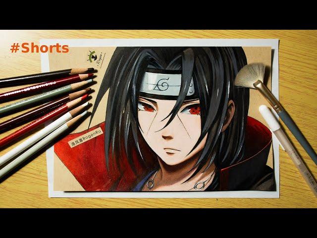 Drawing Itachi Uchiha (an anime character in Naruto) | Coloring manga with Prismacolor pencils [139]