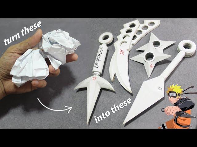 EASY PAPER ART | How to make Realistic Paper Ninja Weapon | Compilation "FREE TEMPLATE"