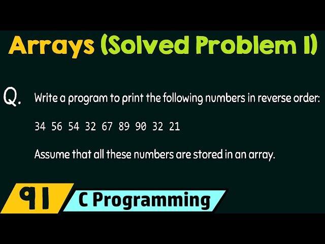 Arrays in C (Solved Problem 1)