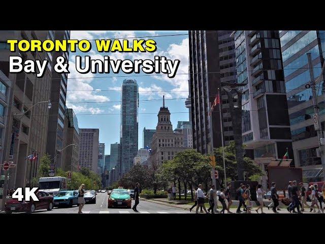 Downtown Toronto walk around Bay Street & University Avenue [4K]