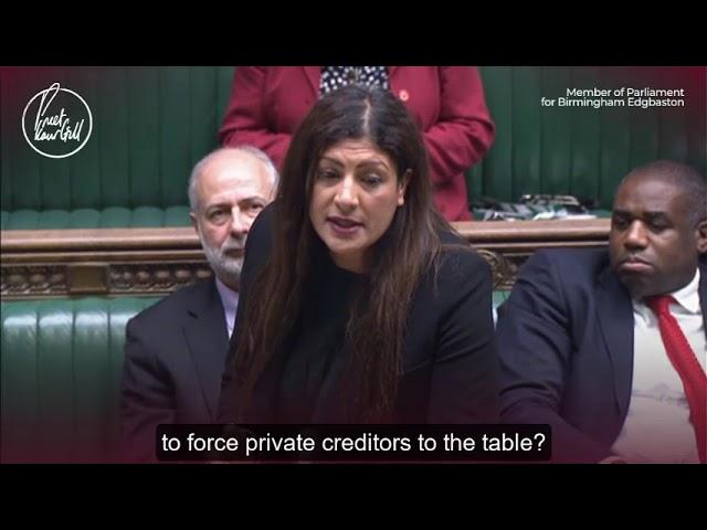 Preet Kaur Gill MP puts question to Andrew Mitchell MP on debt distress