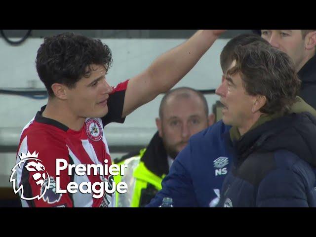 Christian Norgaard sent off for dangerous challenge on Jordan Pickford | Premier League | NBC Sports