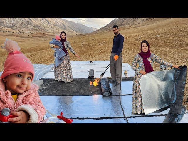 Insulation of the roof of Parisa's house by Ali ️ / Nomadic documentary