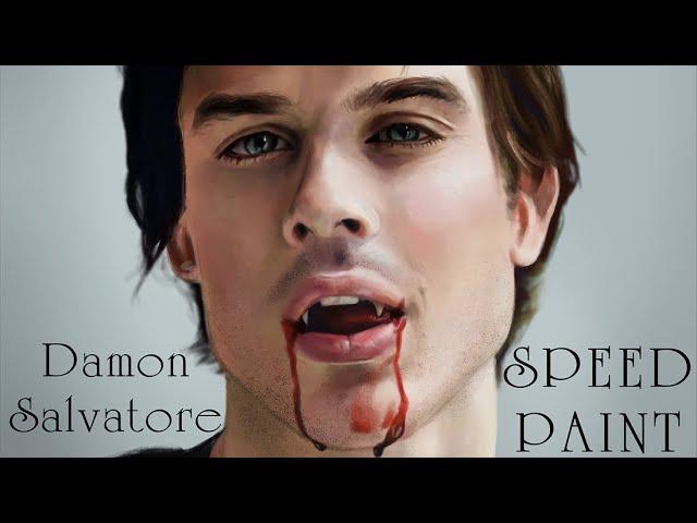 「Damon Salvatore」The Vampire Diaries -【SPEEDPAINT】| Photoshop CC 2020