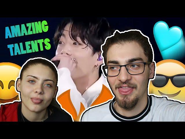 Me and my sister watch Jungkook's amazing talents for the first time (Reaction)