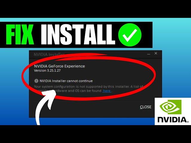 FIX GeForce Experience Installation Cannot Continue Error