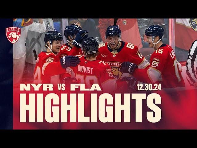 Panthers vs Rangers Highlights | 12.30.24