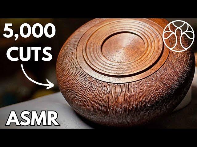 Woodturning Modern Art | 5,000+ Cuts for the perfect texture | Woodcarving ASMR