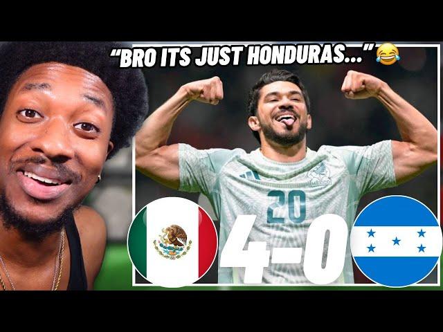 AMERICAN REACTS TO MEXICO 4-0 HONDURAS COMEBACK (Acting like yall won the Super Bowl )