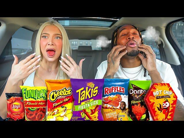 TRYING AND RATING EVERY SPICY CHIP | Charles & Alyssa Forever