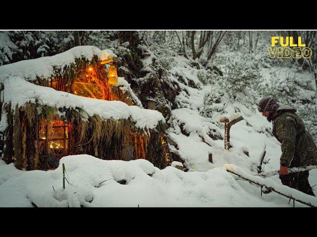 6 DAY Full Video Building a natural living shelter with a fireplace | Daily Natural Shelter