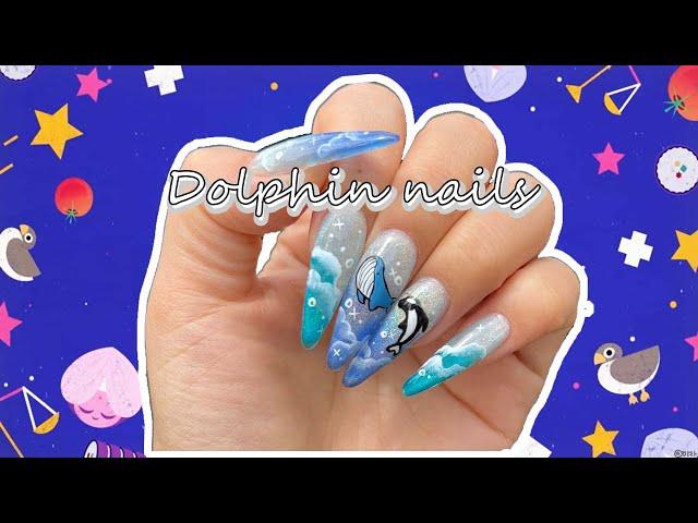 [Sub]돌고래네일/ 셀프네일/ 에이블리즈 샤인빔/ 자석젤 /magnetic nails/dolphin nails