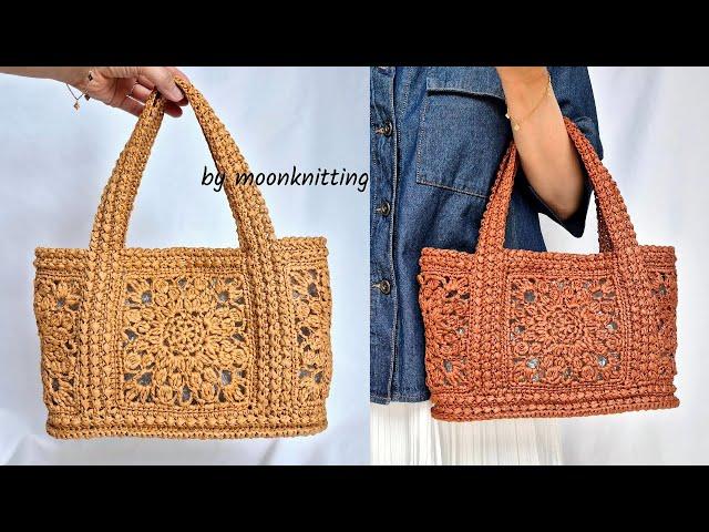[코바늘 가방]썸머무드백  고급스러운 모티브 패턴으로 떠보는 여름 가방, crochet bag/moonknitting