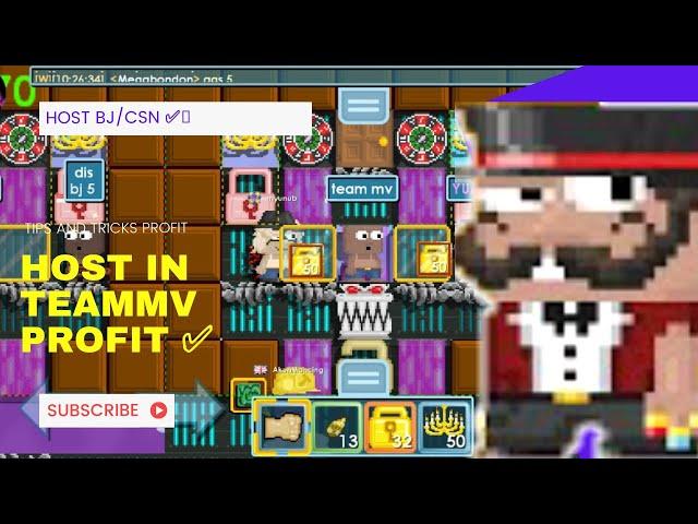 HOST BJ MIN 5WL GET PROFIT TONS | BEST TEAMMV  - Growtopia Casino