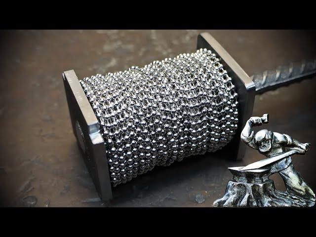 Damascus steel from ball chain.