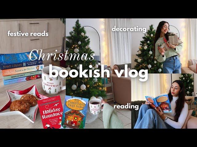 bookish vlog  decorating for Christmas, reading holiday books & baking