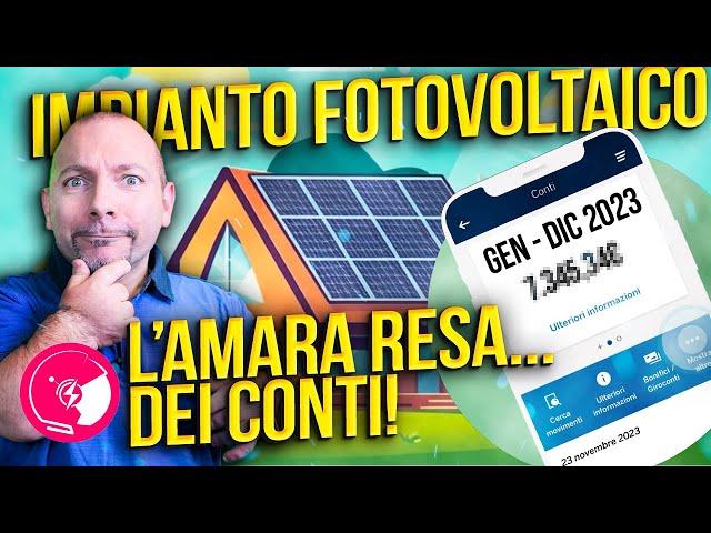 Quanto ho RISPARMIATO di COSTI con l'IMPIANTO FOTOVOLTAICO NEL 2023?