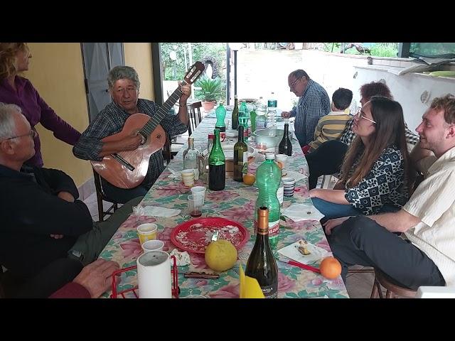 Typical Sicilian Lunch fun in Taormina, Sicily, Italy. American expats in Sicily.