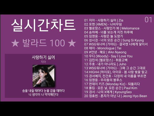 실시간차트 발라드 TOP 100 (2023년 4월 1차) 실시간 인기차트 최신발라드 노래모음 + 발라드 플레이리스트 | PLAYLIST