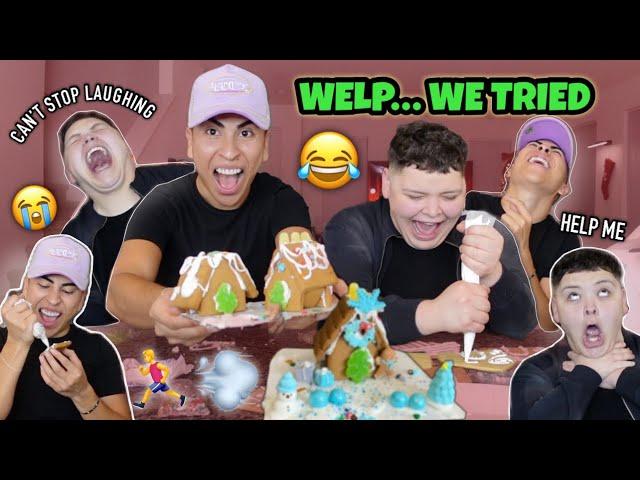 TRYING to build GINGERBREAD HOUSES with ADAM| Louie's Life