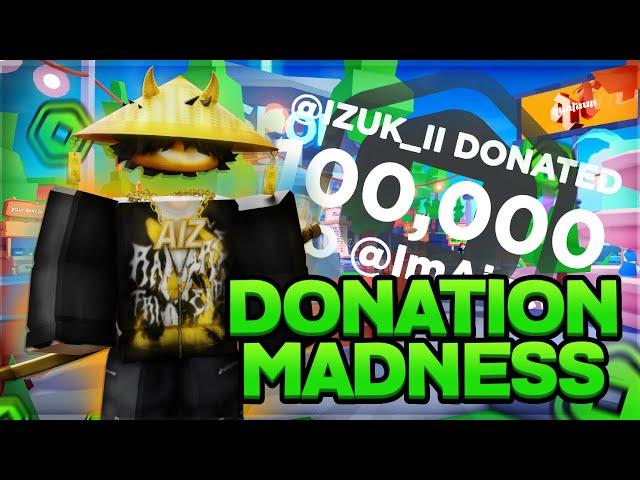 IZUKI Gave me 200,000 Robux In This Insane DONATION MADNESS In Pls Donate | Roblox