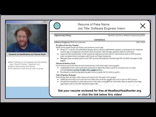 Corporate Recruiter Reviews a Software Engineer Intern Resume (Fake Name)
